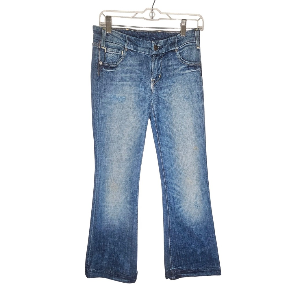 Citizens of Humanity Bootcut Jeans 30 Blue Low Rise Embroidered Distressed 3146